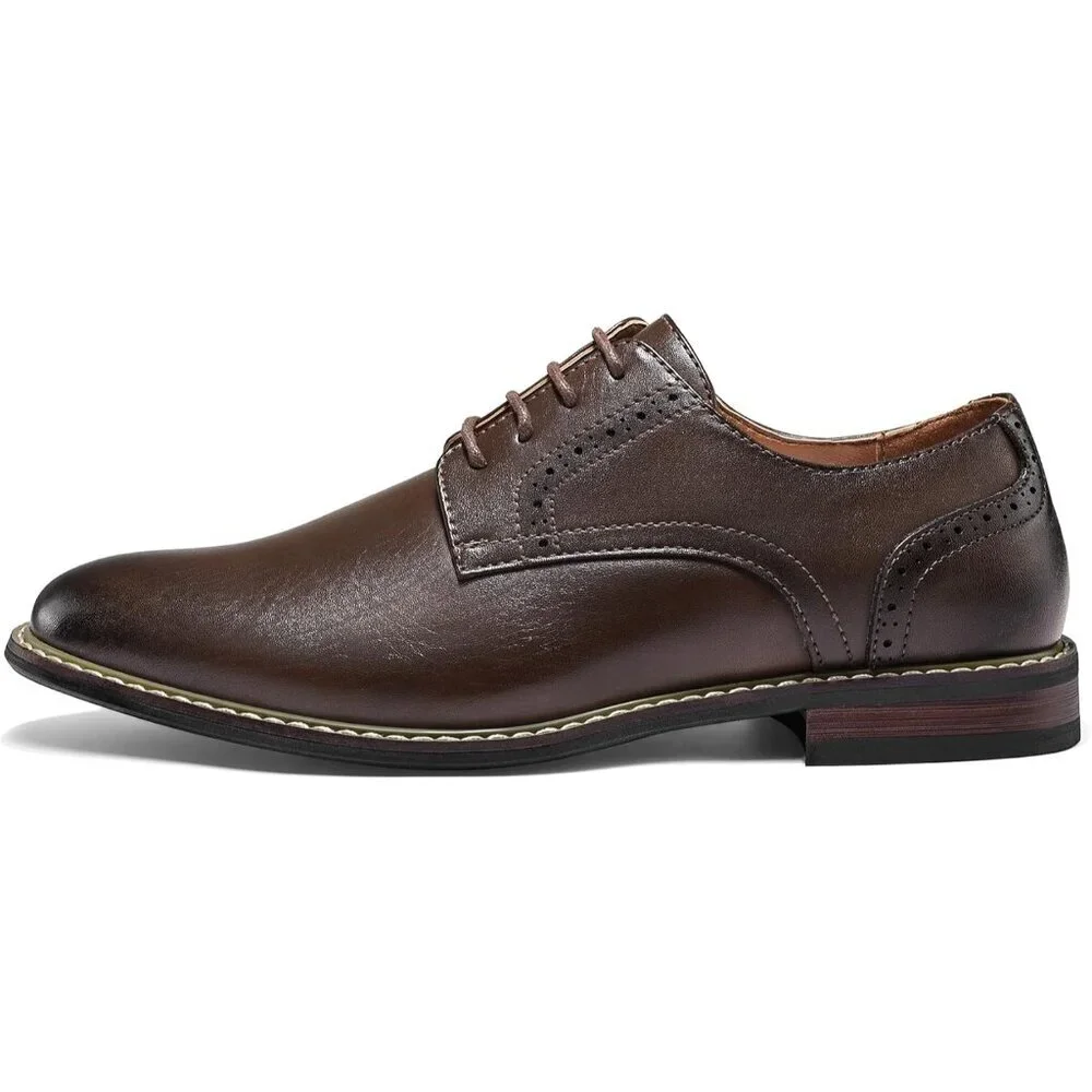 Men's Dark Brown Shoes Formal Classic Business Lace up Oxford Shoes Wide Width